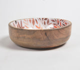 Enamelled Autumn Leaves Wooden Bowl
