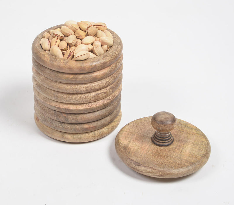 Stacker Design Wooden Jar With Lid