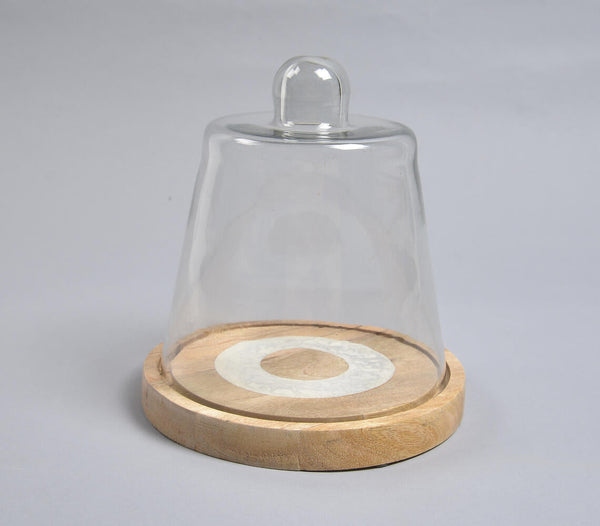Classic Wooden Cake Stand With Glass Cloche