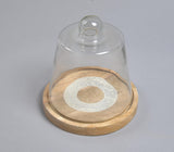Classic Wooden Cake Stand With Glass Cloche
