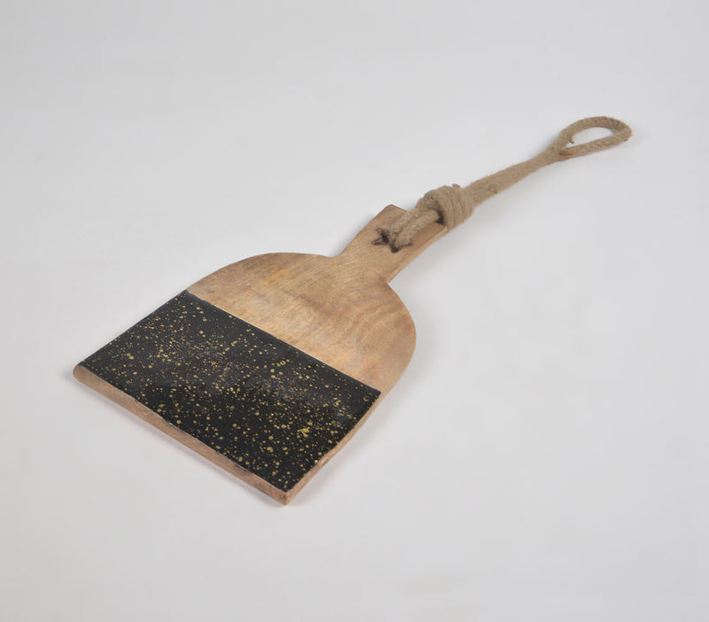 Matte Black & Golden Foil Enamelled Wooden Cheese board