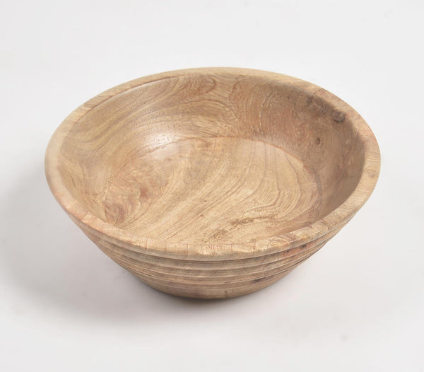 Wood Turned Classic Ribbed Bowl