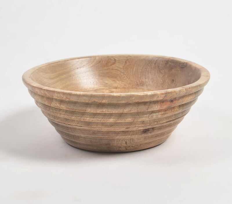 Wood Turned Classic Ribbed Bowl