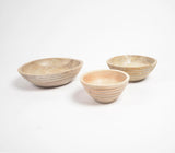 Burnt & Distressed White Wooden Bowls (Set of 3)