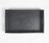 Floral Black Wooden Tray