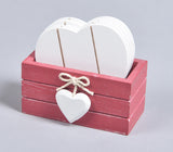 Hand Cut Wooden Heart Coasters with Holder (Set Of 4)