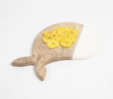 Hand Cut Mango Wood & Resin Whale Chopping Board