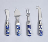 Hand Painted Inky Ceramic & Stainless Steel Flatware Set