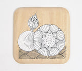 Hand Printed Ethnic Floral Wooden Coasters (set of 4)