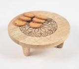 Mandala Engraved Wooden Tripod Trivet