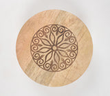Mandala Engraved Wooden Tripod Trivet