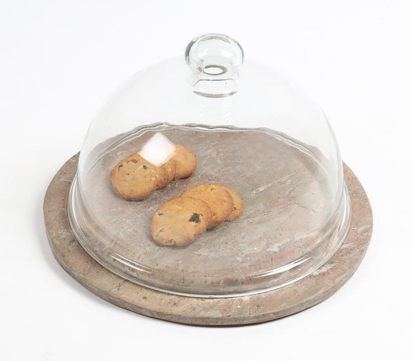 Slate Cake Plate With Glass Dome