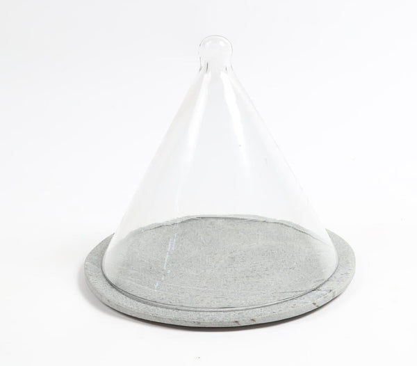 Grey Slate Cake Plate With Glass Dome