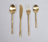 Hand Beaten Champagne Gold Cutlery Set (Set of 4)