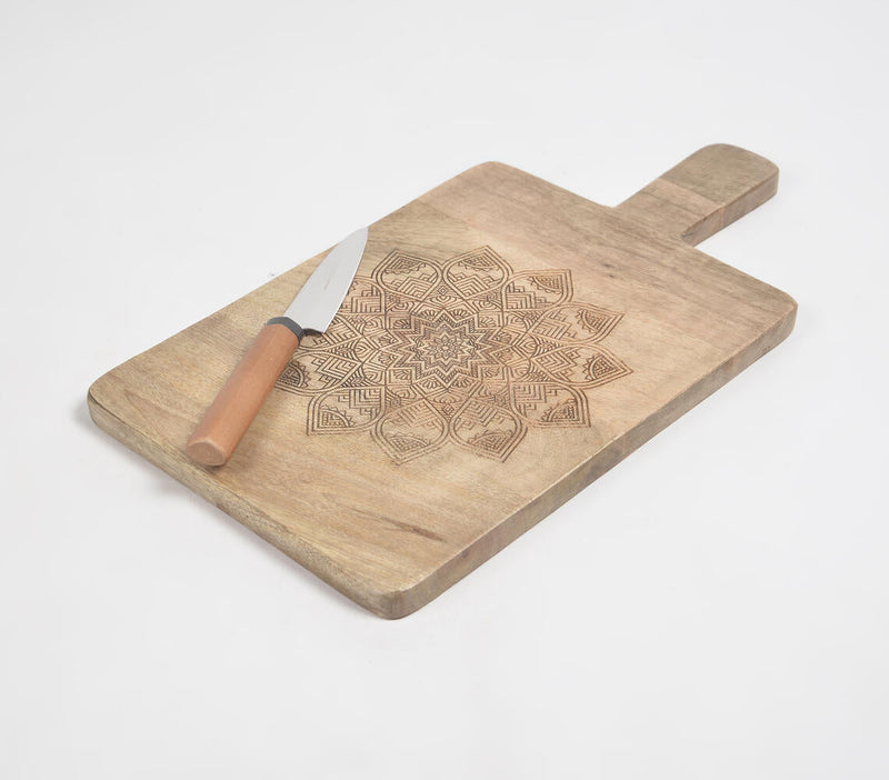 Engraved mandala Mango Wood Chopping Board