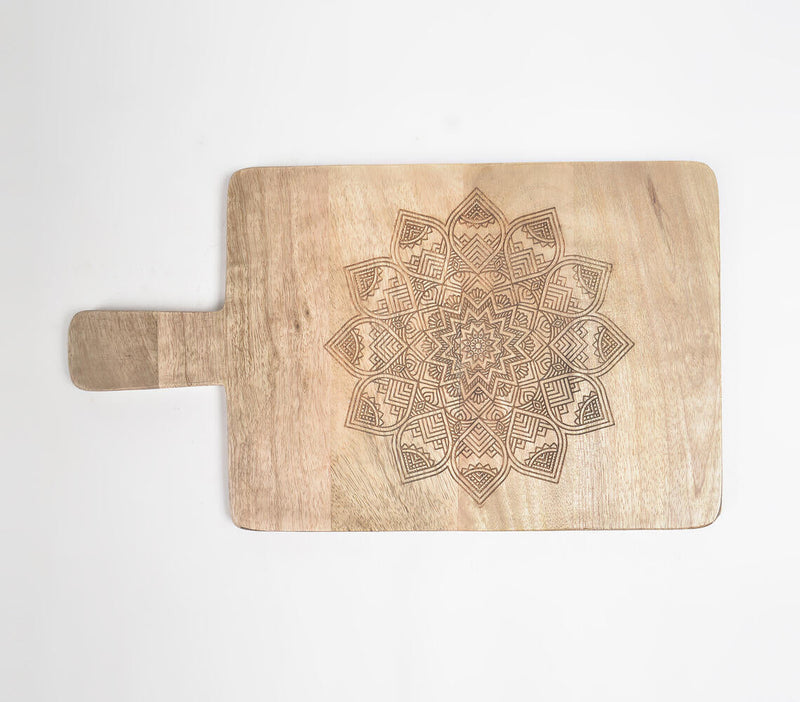 Engraved mandala Mango Wood Chopping Board