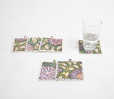 Floral Green Cotton Coasters (Set of 6)