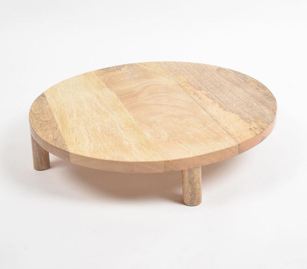 Natural Mango Wood Round Cake Stand