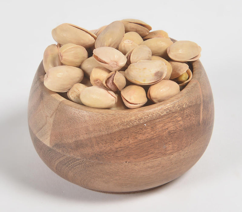 Classic Turned Acacia Wood Snack Bowl