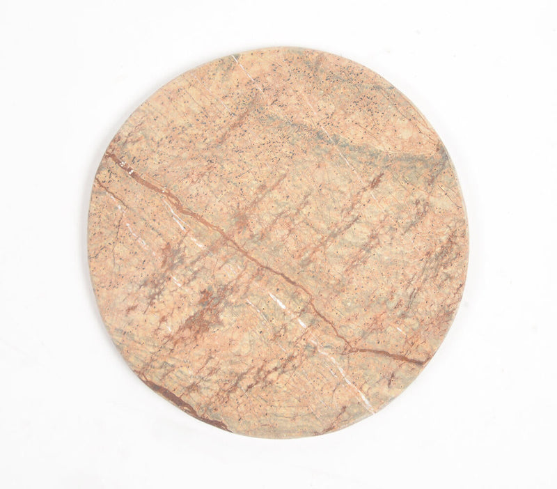 Abstract Textured Round Stone Coasters (Set of 4)