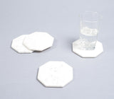 Classic Octagonal White Marble Coasters (Set of 4)