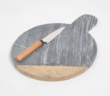 Classic Fusion Wood & Stone Round Chopping Board