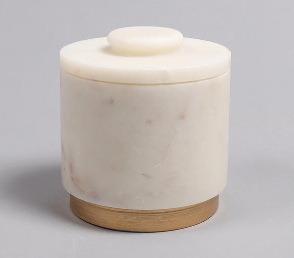 Classic White Marble Storage Jar
