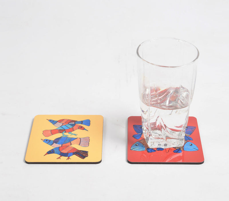 Madhubani Fish Laser Cut MDF Coasters (set of 2)