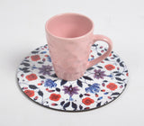 Vibrant Floral Laminated MDF & Cork Trivet