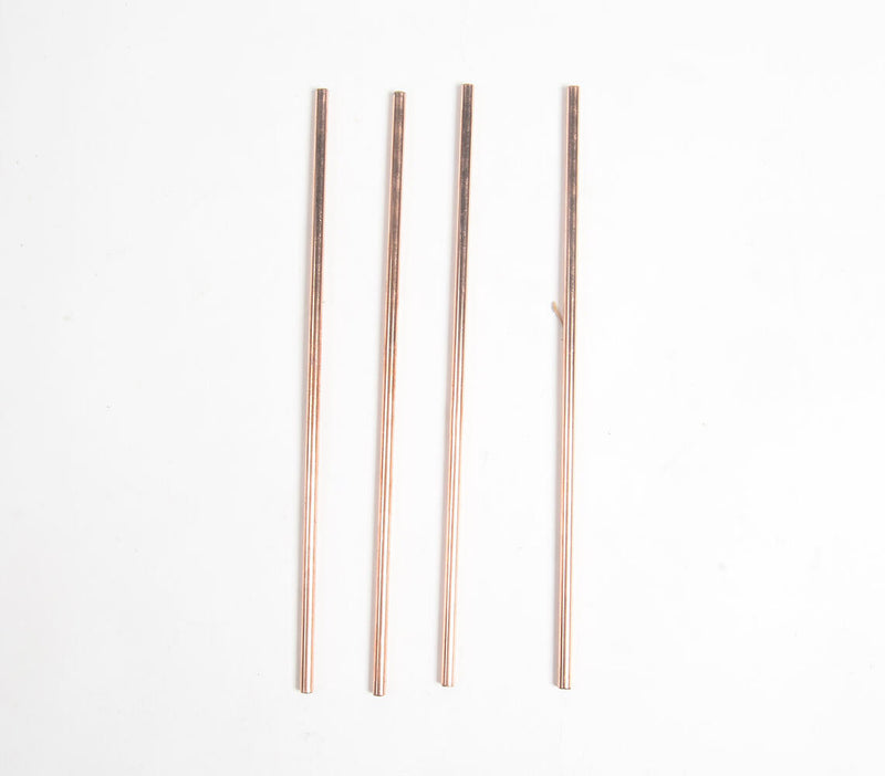 Eco-friendly Classic Copper Solid Straws (Set of 4)