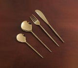 Hammered Steel Gold-Toned Cutlery (Set of 4)
