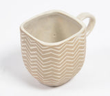 Taupe Chevron Ceramic Coffee Mug