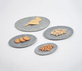 Hand Carved Grey Slate Oval Trays (set of 4)