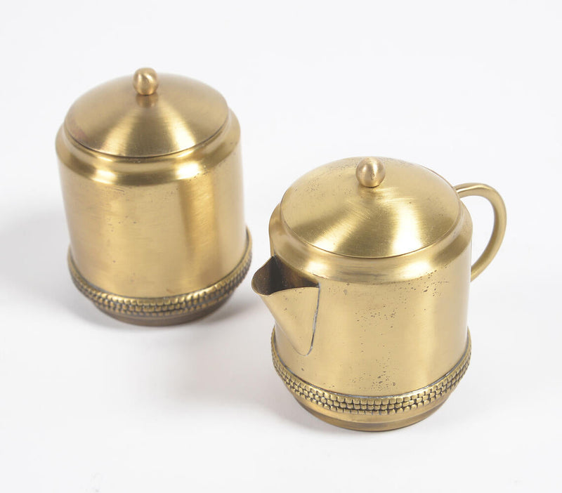 Traditional Brass Milk & Sugar Pot Set