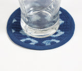 Indigo-Dyed Block Printed Cotton Coasters (set of 4)