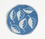 Indigo-Dyed Leaf Block Printed Cotton Coasters (set of 4)