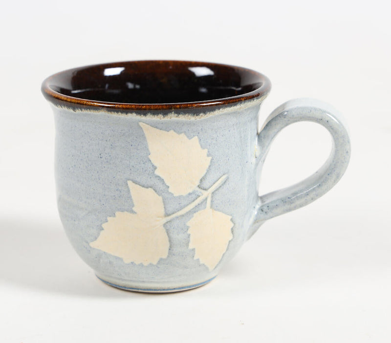 Leaf Imprint Ceramic Coffee Cup