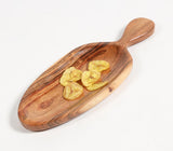 Hand Carved Acacia Wood Snack Platter