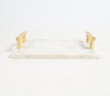 Classic Marble Tray with Metallic Handles