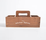 Hand Cut Wooden Brown Cutlery Holder