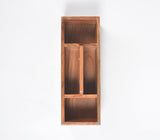 Hand Cut Wooden Brown Cutlery Holder