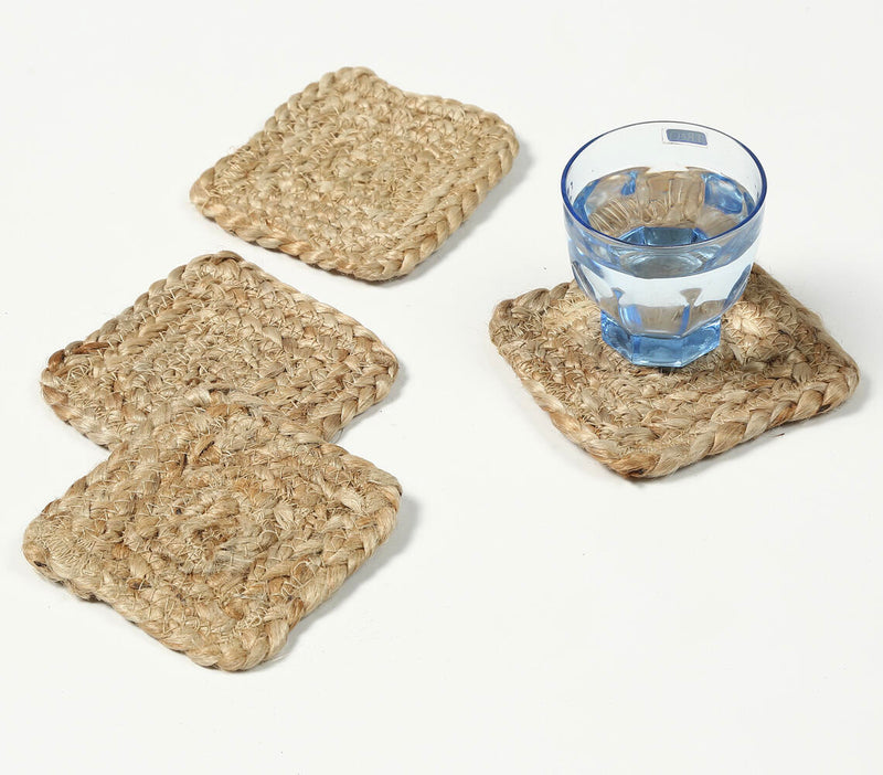 Hand Braided jute Coasters Square (set of 4)