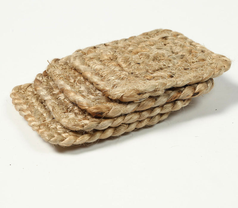 Hand Braided jute Coasters Square (set of 4)