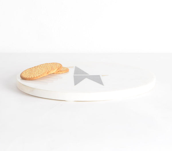 Noir Bird Inlay Marble Cheese board