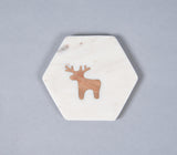 Reindeer Inlaid Marble Coasters (set of 4)