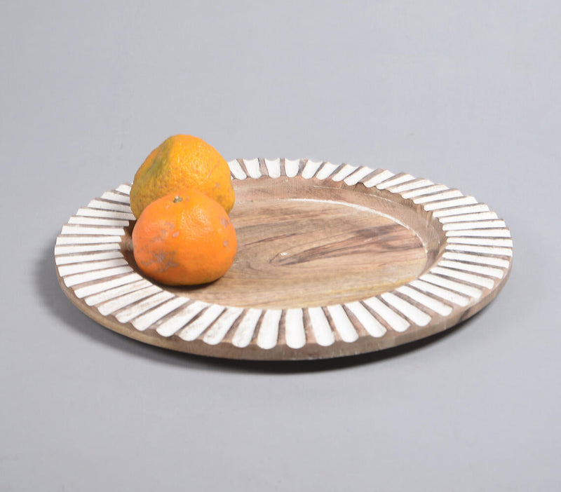 Hand Cut & Painted Mango Wood Charger Plate