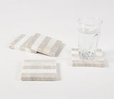 Hand Cut Striped Marble Coasters (set of 4)