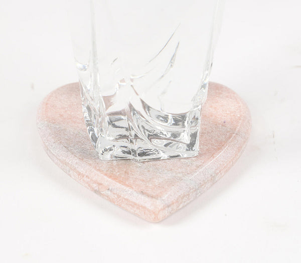 Hand Cut Heart-Shaped Marble Coasters (set of 4)