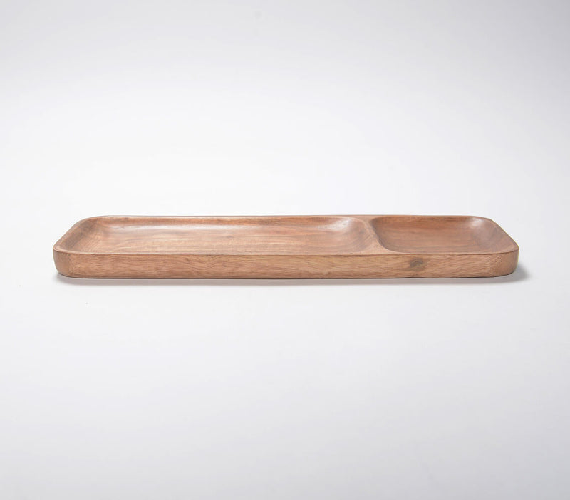 Minimal Wooden Chip and Dip Platter