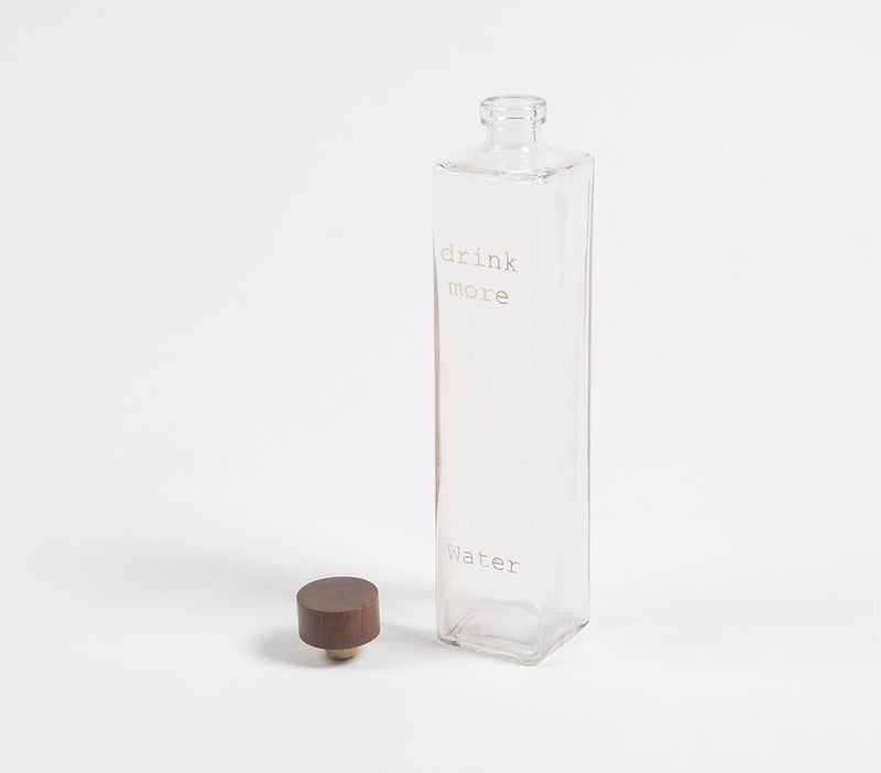 Glass Water Bottle With Wooden Stopper